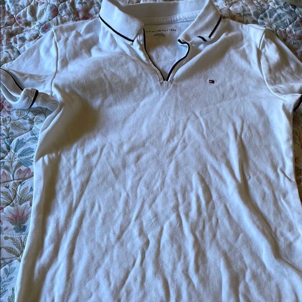 Tommy Hilfiger White Polo with Black Accents